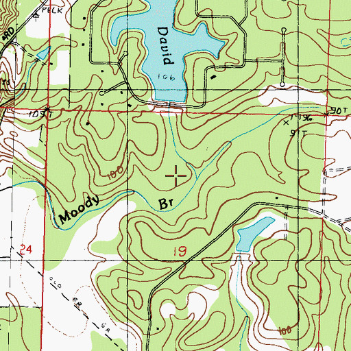 Topographic Map of David Lake Dam, MS
