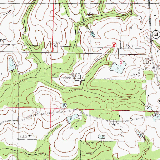 Topographic Map of Bobby Sides Lake Dam, MS