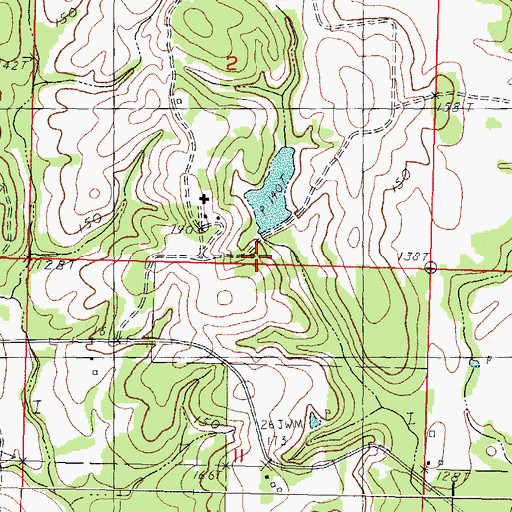 Topographic Map of Rondalee Ranch Lake Dam, MS