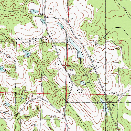Topographic Map of Seabron Shaw Lake Dam, MS