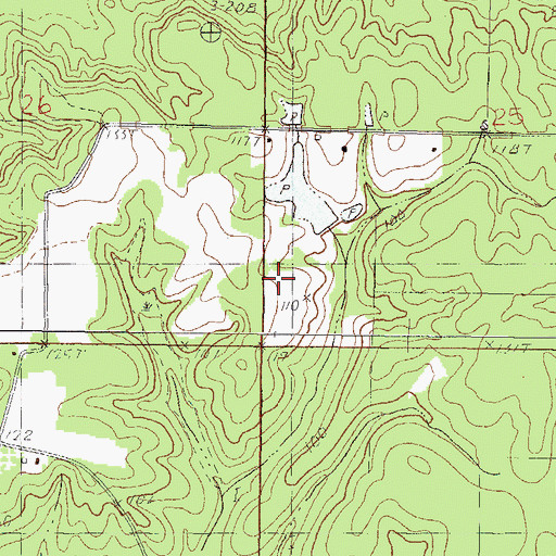 Topographic Map of James Farmer Lake Dam, MS