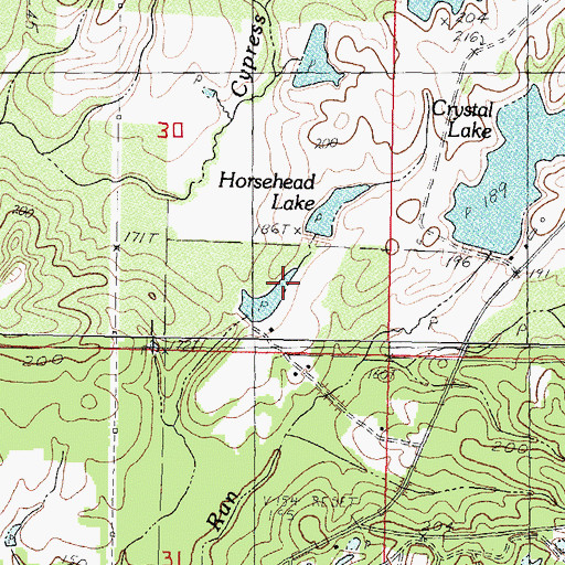Topographic Map of Rogers Lake Dam, MS