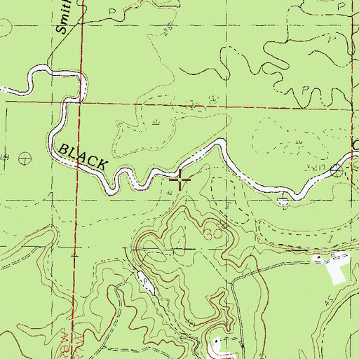 Topographic Map of Scott Paper Company Lake Dam, MS