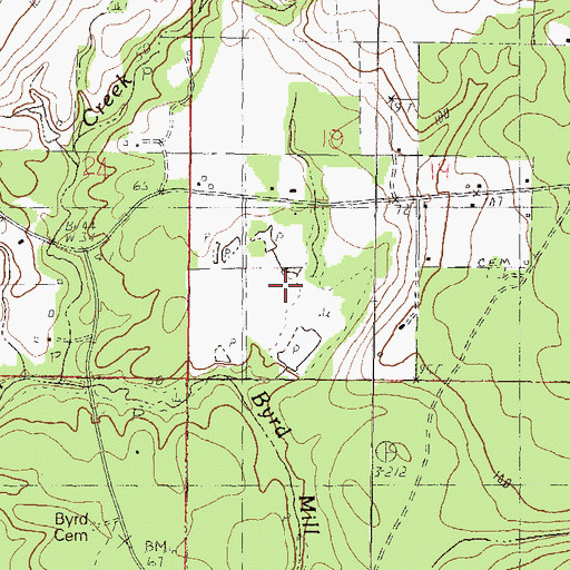 Topographic Map of Willie Holcomb Lake Dam, MS