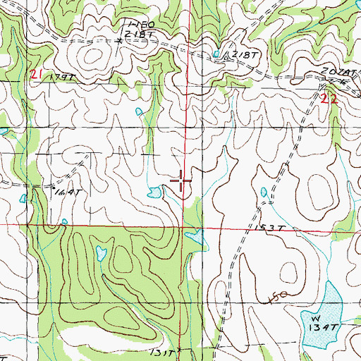 Topographic Map of T Wayne Lake Dam, MS