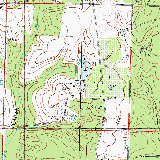 Topographic Map of Bilbo Lake Dam, MS