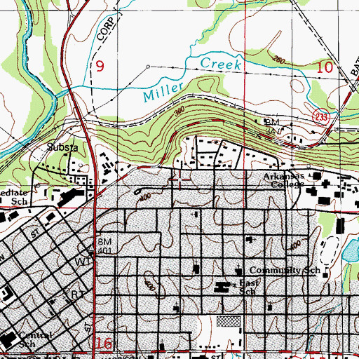 Topographic Map of Saint Fidelis Catholic Church (historical), AR