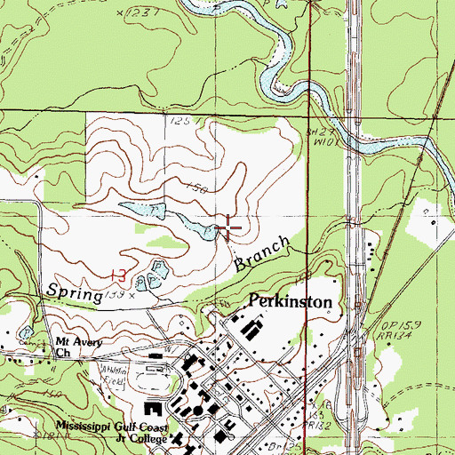 Topographic Map of Perkinston Junior College Dam, MS