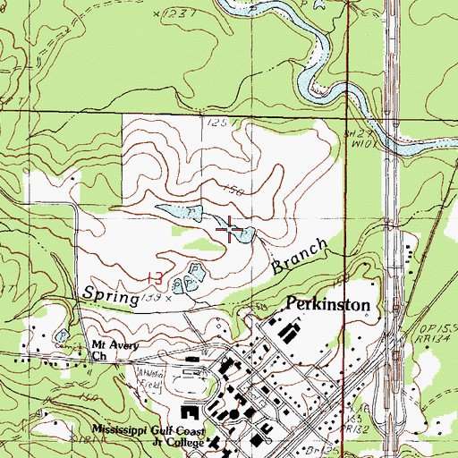 Topographic Map of Perkinston Junior College Lake Dam, MS