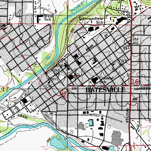 Topographic Map of Saint Marys Catholic Church, AR