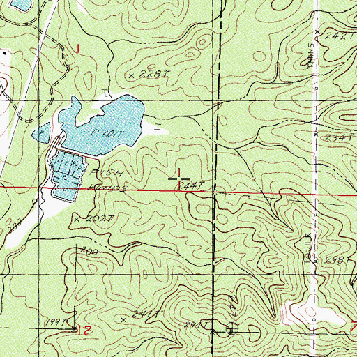 Topographic Map of W W Cloud Lake Dam, MS