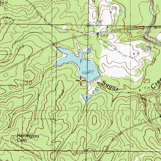 Topographic Map of Browns Lake Dam, MS