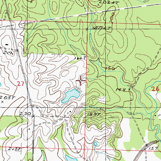 Topographic Map of Burkley Burgess Lake Dam, MS