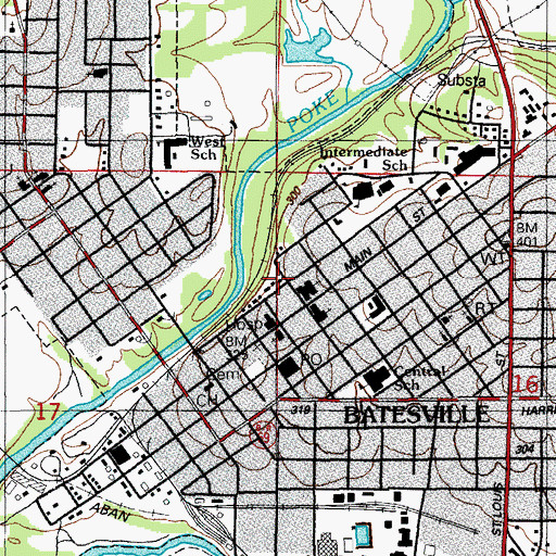 Topographic Map of Soulesbury College (historical), AR