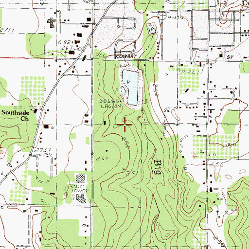 Topographic Map of Lucedale Lagoon Dam, MS