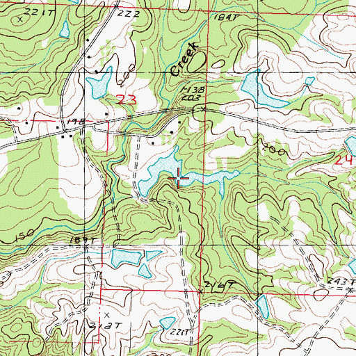 Topographic Map of James O Ladner Lake Dam, MS
