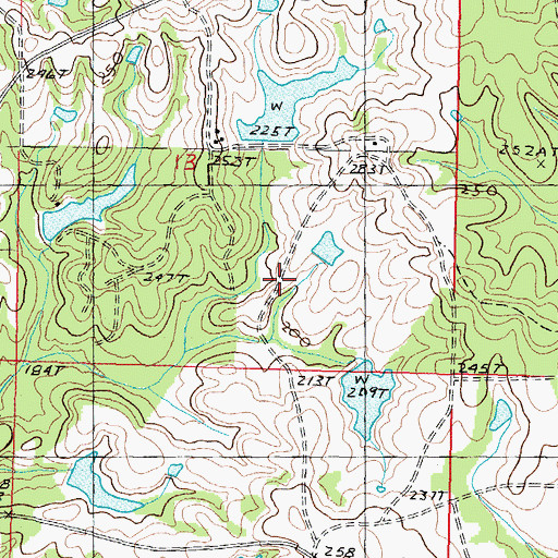 Topographic Map of Ronald French Lake Dam, MS