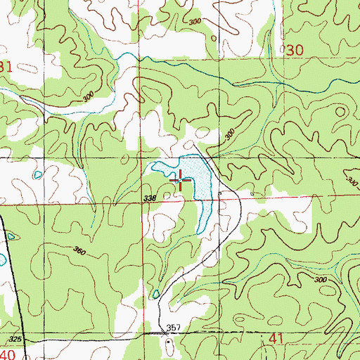 Topographic Map of John F Piker Lake Dam, MS