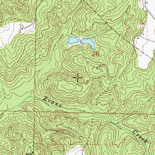 Topographic Map of James Dickerson Lake Dam, MS