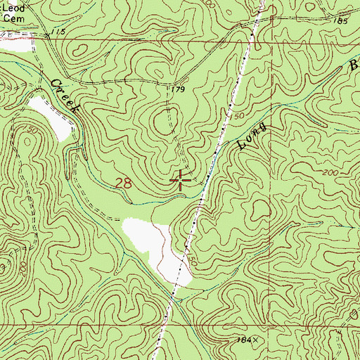 Topographic Map of James Dickerson Lake Dam, MS