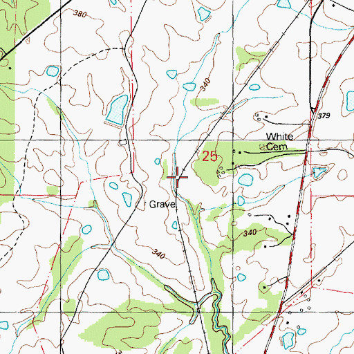 Topographic Map of Henry W Darden Lake Dam, MS