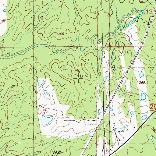 Topographic Map of Lake Walthall Dam, MS