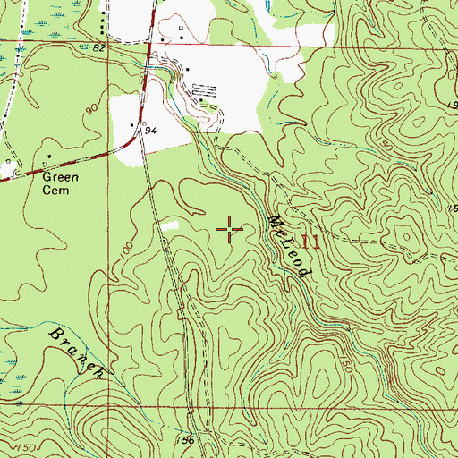 Topographic Map of Clifton McLeod Lake, MS