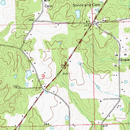 Topographic Map of Ball Lake Dam, MS