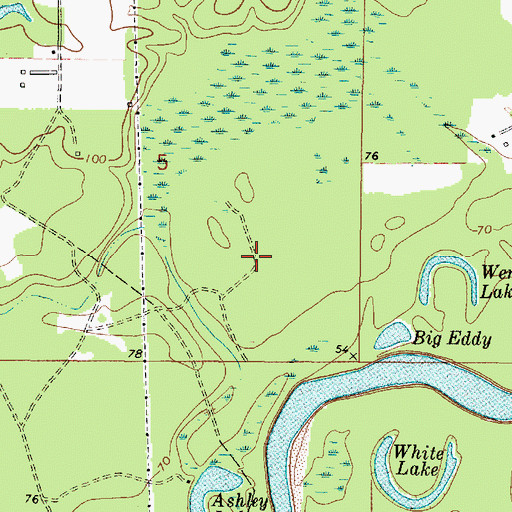 Topographic Map of Bobby McLeod Lake, MS