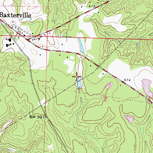 Topographic Map of Charlie Johnson Pond Dam, MS