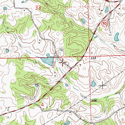 Topographic Map of Hall Lake Dam, MS