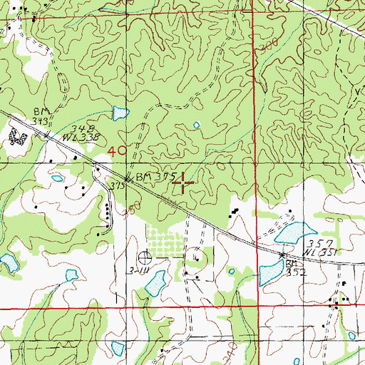 Topographic Map of John C Hughes Lake Dam, MS