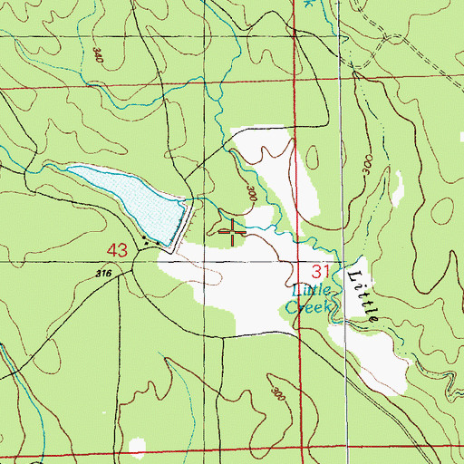 Topographic Map of F A Anderson Lake Dam, MS