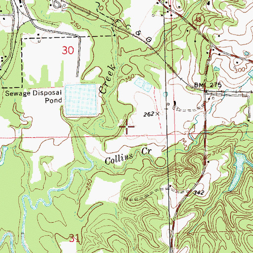 Topographic Map of Tylertown Sewage Lagoon Dam, MS