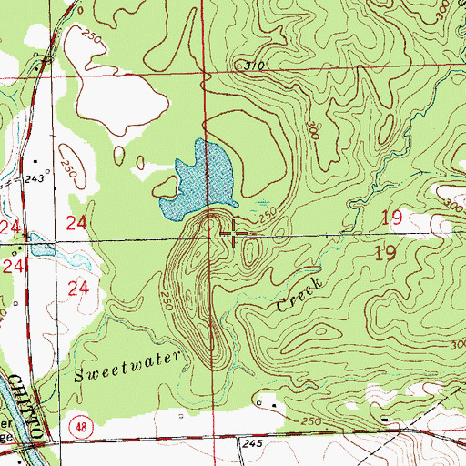 Topographic Map of Roy Atchinson Lake Dam, MS