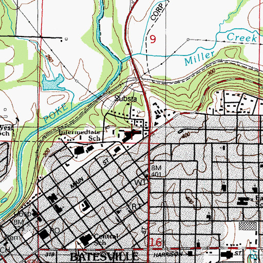 Topographic Map of Town Plaza Shopping Center, AR
