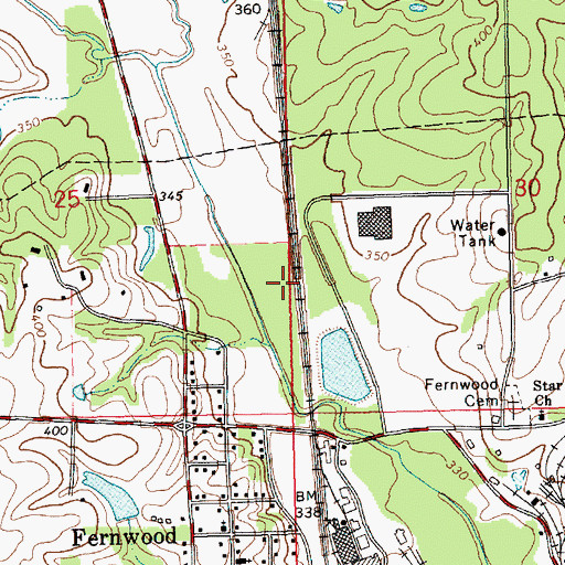 Topographic Map of Fernwood Sewage Lagoon Dam, MS