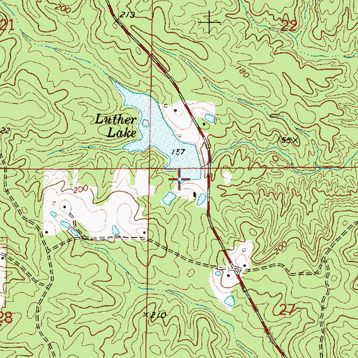 Topographic Map of Lake Luther Dam, MS