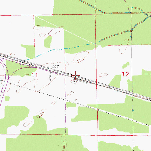 Topographic Map of Underwood (historical), AR