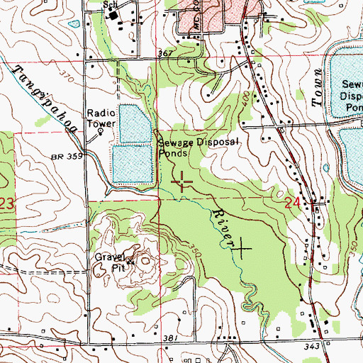 Topographic Map of McComb Sewage Lagoon Dam, MS