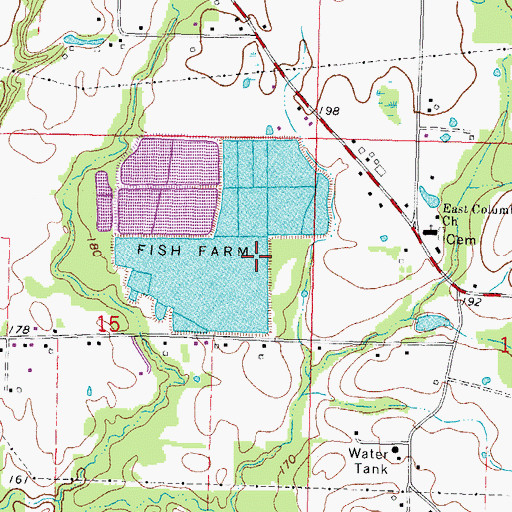 Topographic Map of Singley Ponds Dam, MS