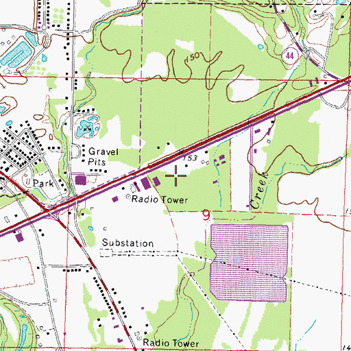 Topographic Map of Columbia Sewage Lagoon Dam, MS