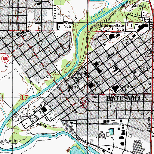 Topographic Map of White River Regional Library, AR