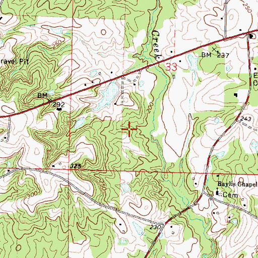 Topographic Map of Stogner Lake Dam, MS