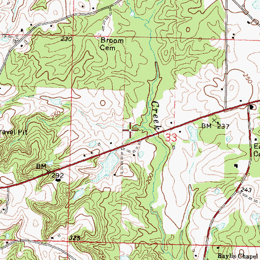 Topographic Map of W E Stogner Lake Dam, MS