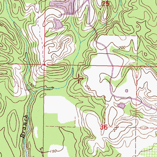 Topographic Map of D C Leach Lake Dam, MS