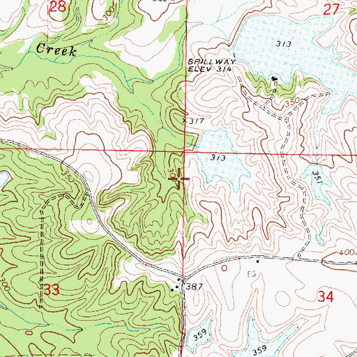 Topographic Map of J D Broome Pond Dam, MS
