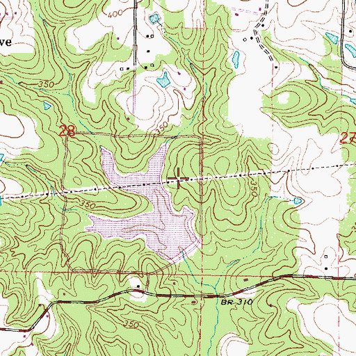 Topographic Map of Bennett York Dam, MS