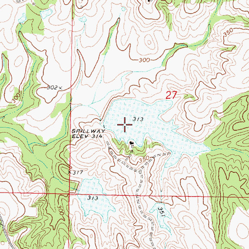 Topographic Map of J D Broome Pond Dam, MS
