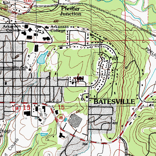 Topographic Map of Woodland Nursing Home, AR